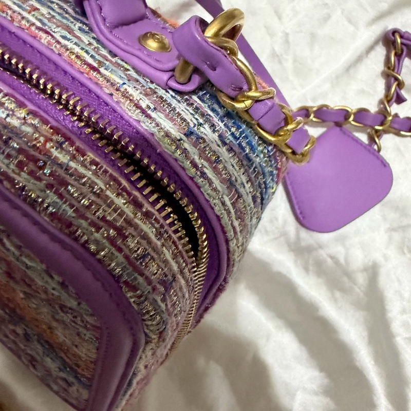 CHANEL 紫色毛呢箱包-17
