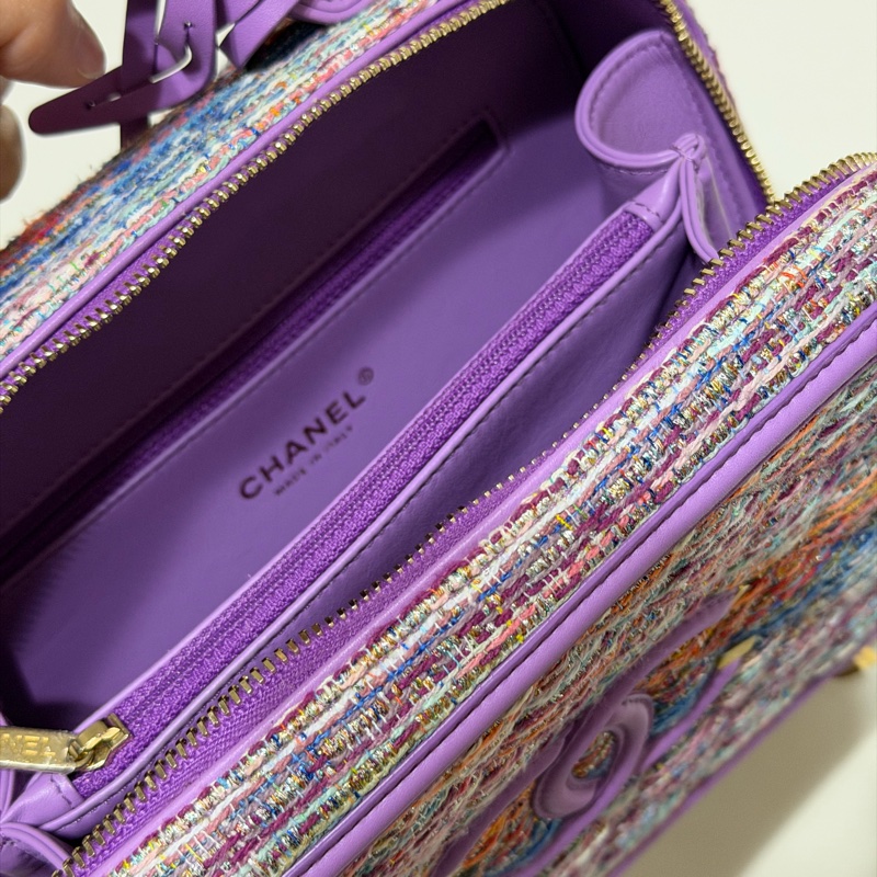 CHANEL 紫色毛呢箱包-49