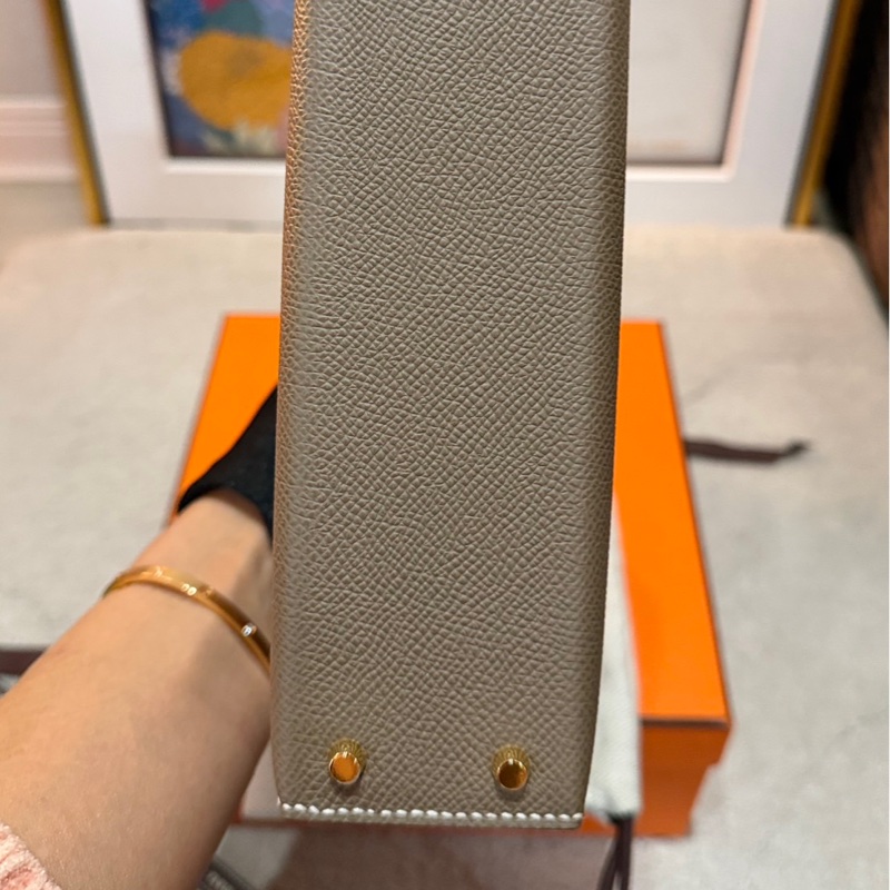 全新全配愛馬仕mini kelly2代大象灰金扣W刻-5