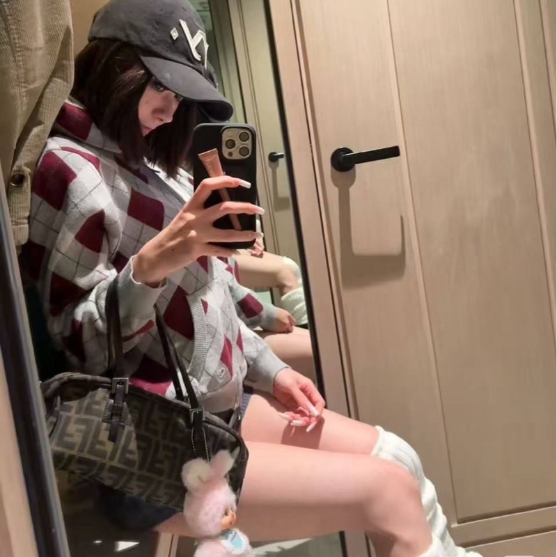 fendi vintage zucca 胡桃木 老花 長棍 法棍包 手提包 肩背包 側背包-1