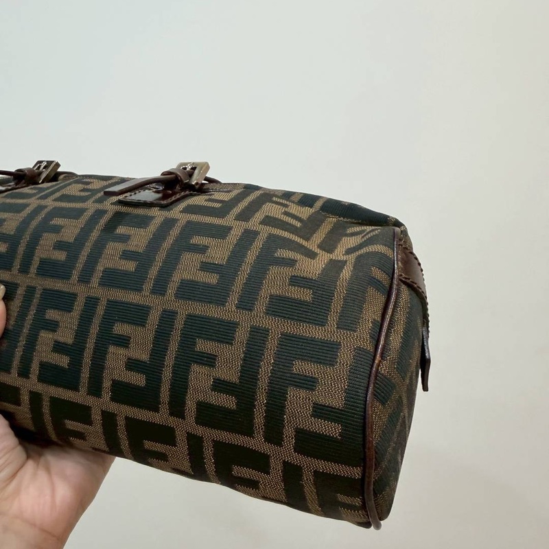 fendi vintage zucca 胡桃木 老花 長棍 法棍包 手提包 肩背包 側背包-10