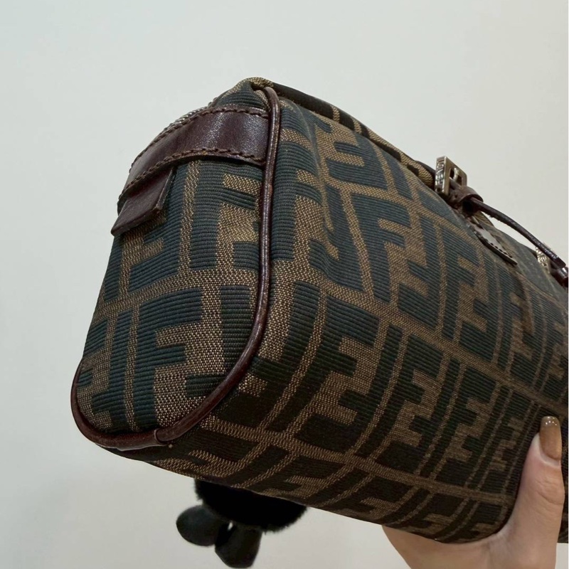 fendi vintage zucca 胡桃木 老花 長棍 法棍包 手提包 肩背包 側背包-11