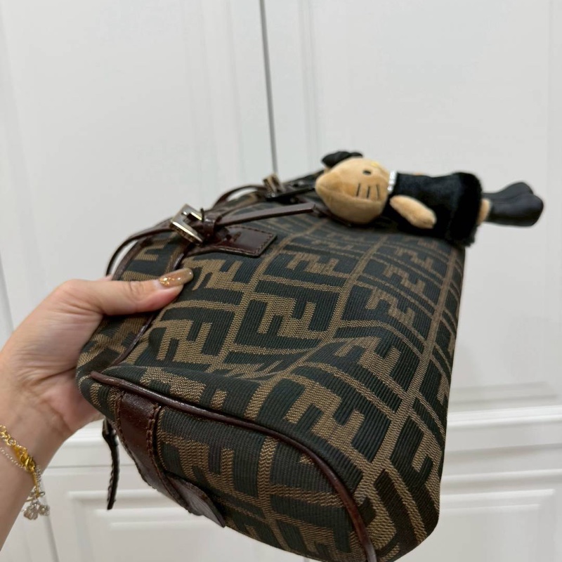 fendi vintage zucca 胡桃木 老花 長棍 法棍包 手提包 肩背包 側背包-12