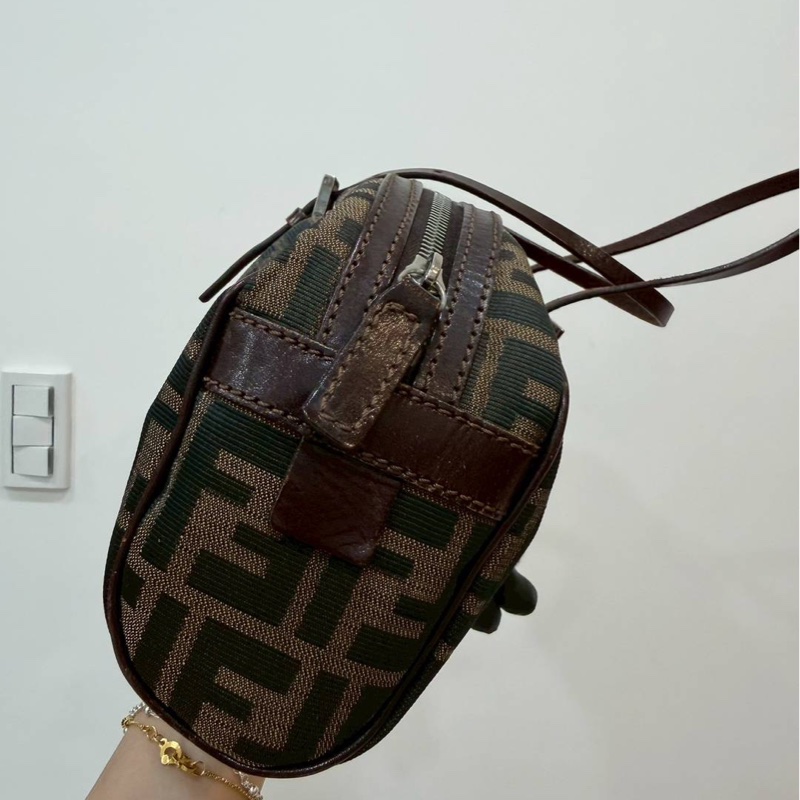 fendi vintage zucca 胡桃木 老花 長棍 法棍包 手提包 肩背包 側背包-13