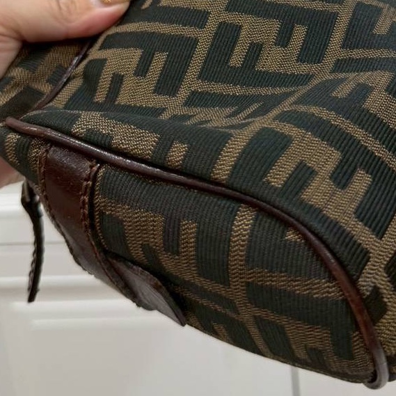 fendi vintage zucca 胡桃木 老花 長棍 法棍包 手提包 肩背包 側背包-18