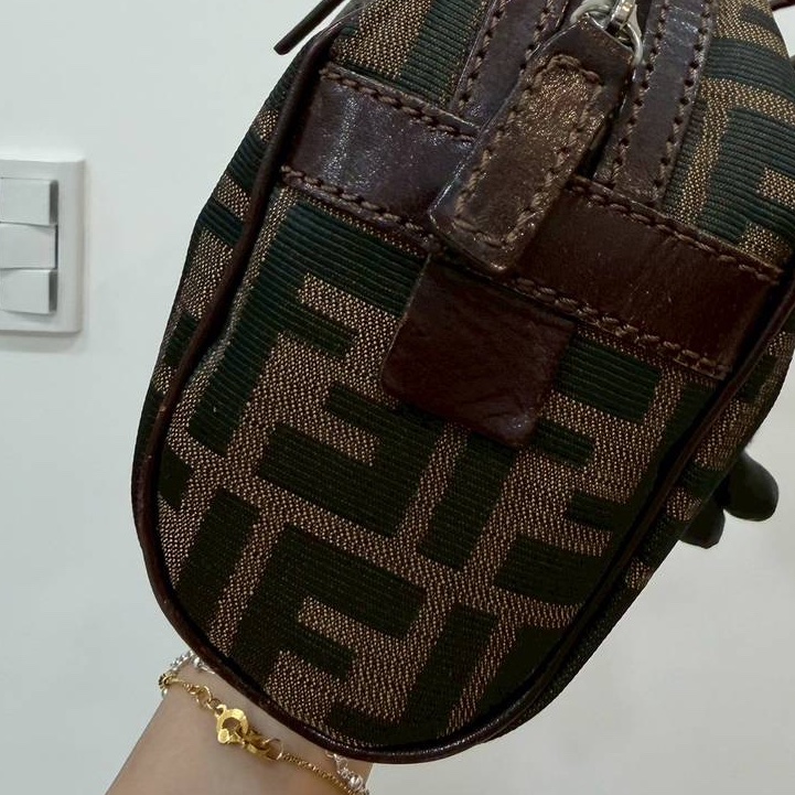 fendi vintage zucca 胡桃木 老花 長棍 法棍包 手提包 肩背包 側背包-20