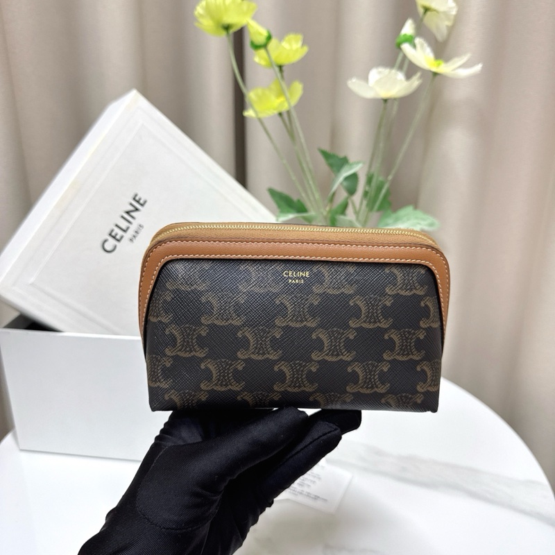 閒置999新 Celine 凱旋門化妝包 手拿包 尺寸15*8*8.5cm 有盒子-0