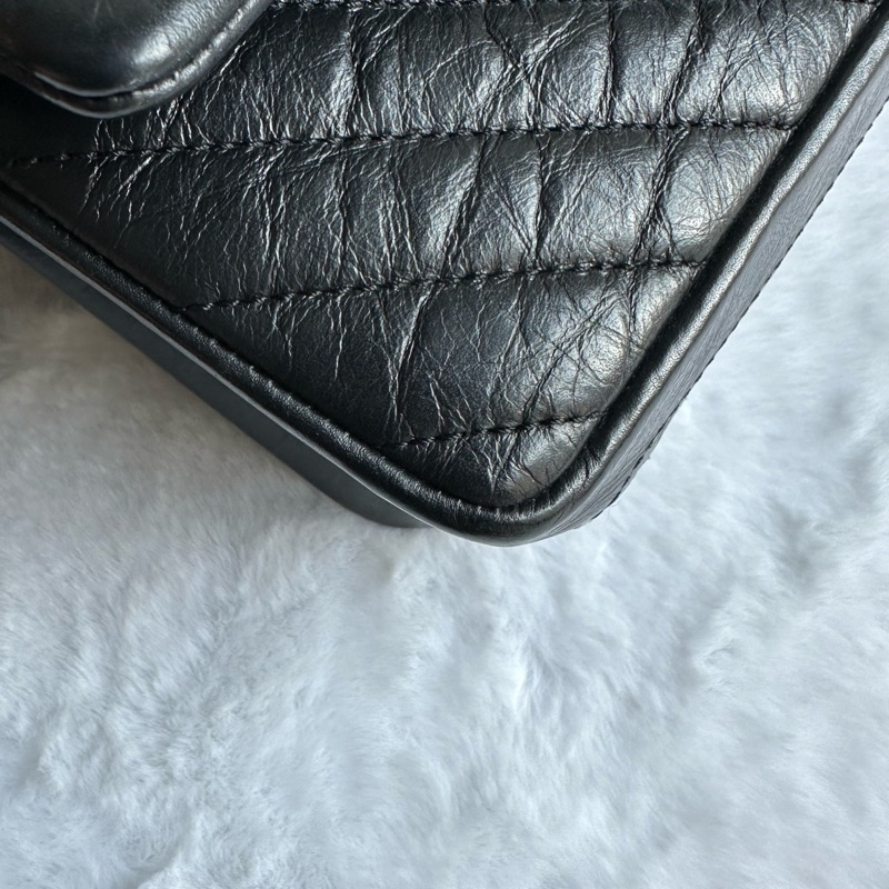 99新 香奈兒經典款 Chanel 2.55大迷你褶皺牛皮v紋-2