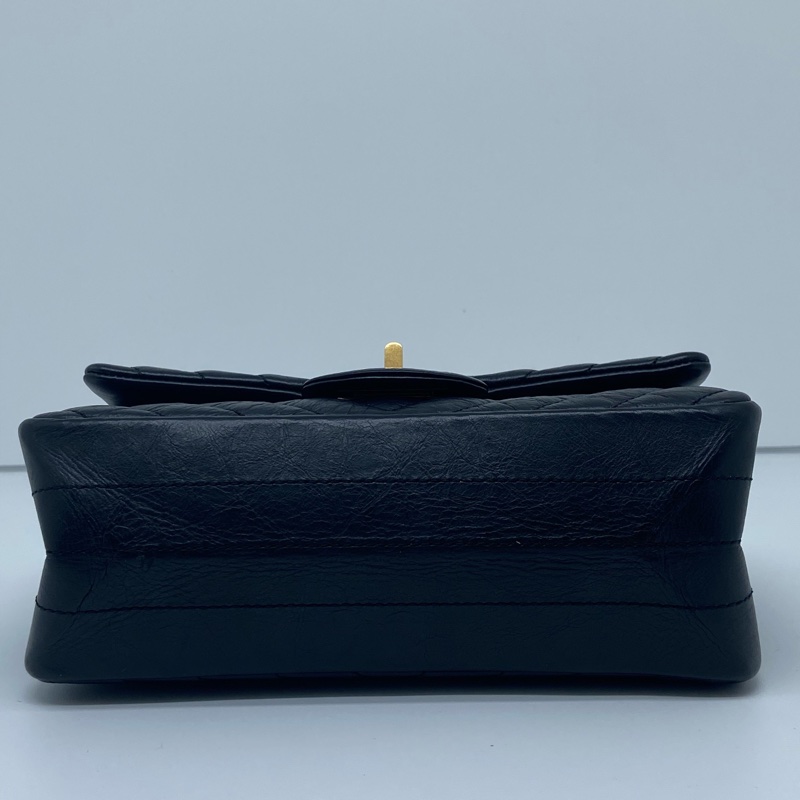 99新 香奈兒經典款 Chanel 2.55大迷你褶皺牛皮v紋-9