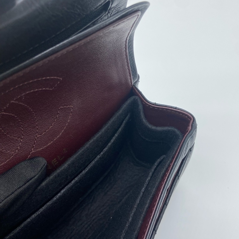 99新 香奈兒經典款 Chanel 2.55大迷你褶皺牛皮v紋-13