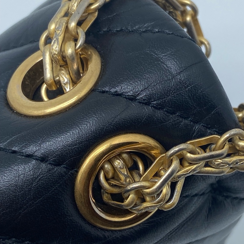 99新 香奈兒經典款 Chanel 2.55大迷你褶皺牛皮v紋-15
