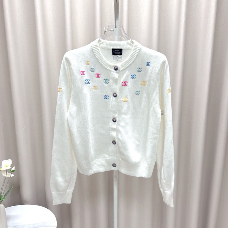 Chanel Uniform系列 彩色刺繡logo開衫 L碼 肩寬38 胸圍94-0