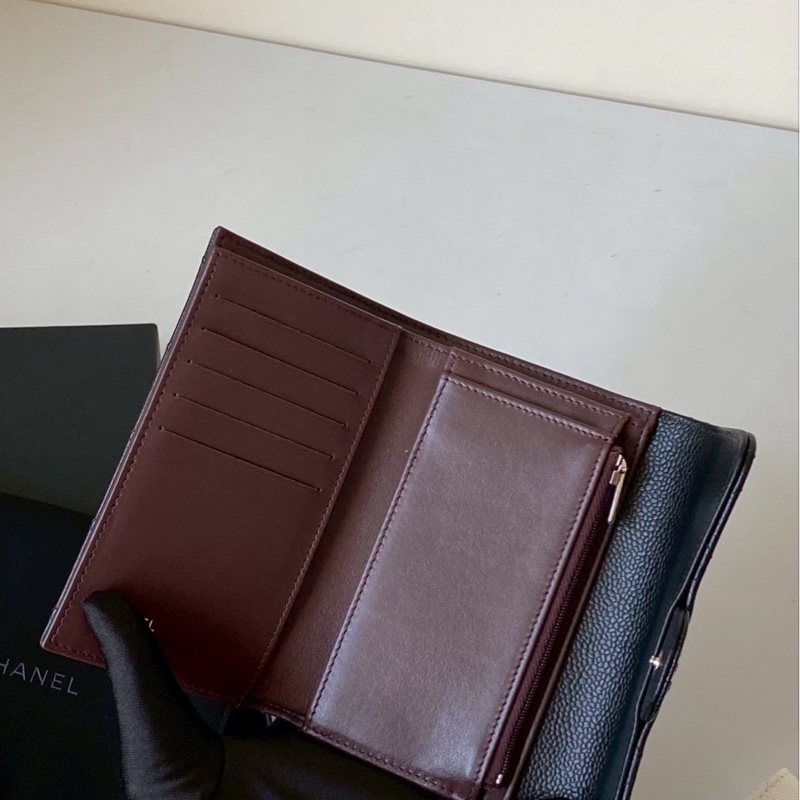 香奈兒黑金荔枝皮中夾-2