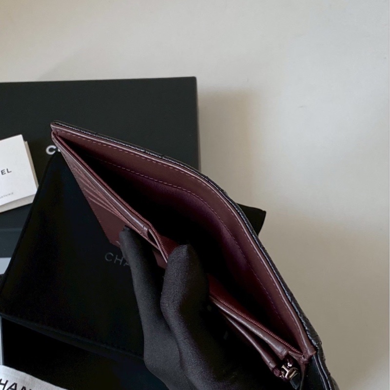 香奈兒黑金荔枝皮中夾-4