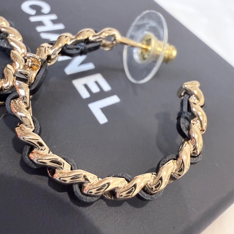 Chanel✨2026皮穿鏈耳釘針式耳環-10