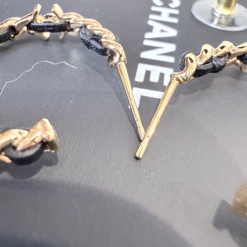 Chanel✨2026皮穿鏈耳釘針式耳環-14