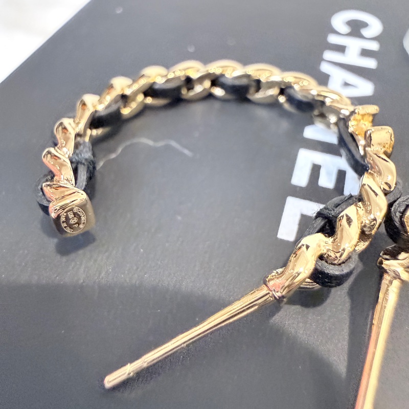 Chanel✨2026皮穿鏈耳釘針式耳環-15