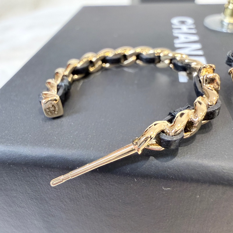 Chanel✨2026皮穿鏈耳釘針式耳環-18