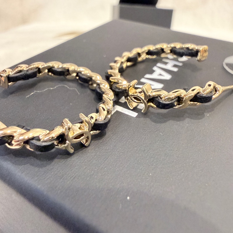 Chanel✨2026皮穿鏈耳釘針式耳環-19