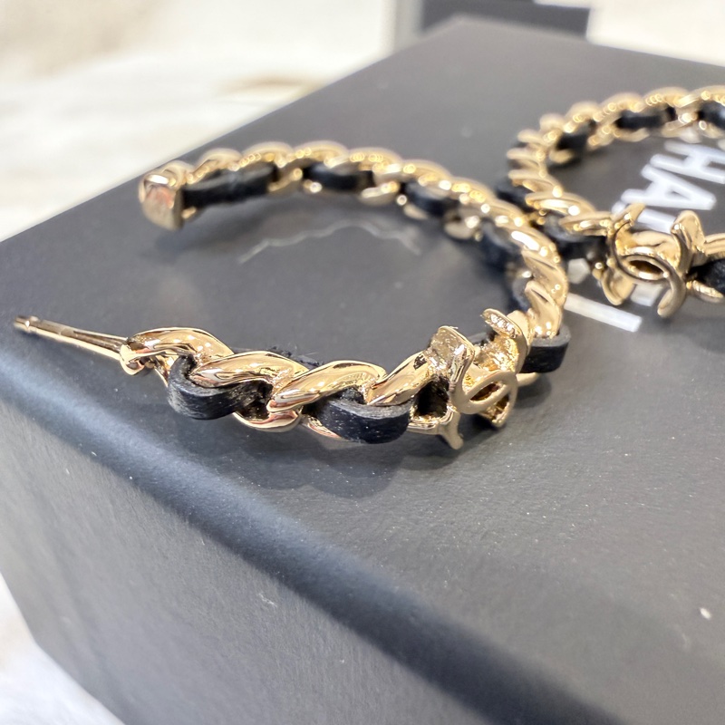Chanel✨2026皮穿鏈耳釘針式耳環-20