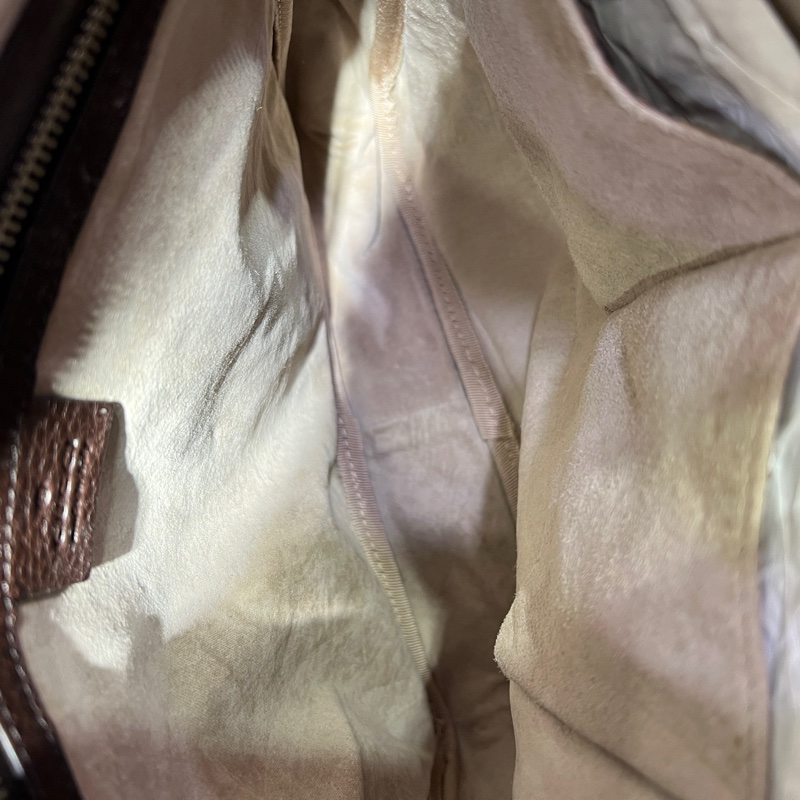 古馳/Gucci 光滑荔枝紋牛皮 咖啡色 包王 棕色竪版郵差包 斜挎包 尺寸:26*6*28 cm-7