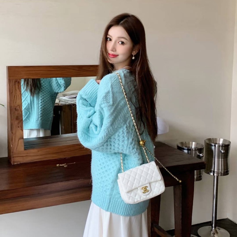 CHANEL 香奈兒 仙女白 金球 方胖 方胖子 CF 斜背包 肩背包 側背包-2