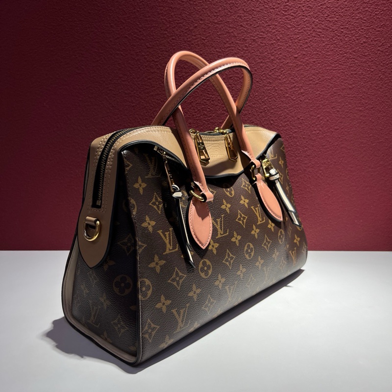 路易威登/Louis Vuitton Tuileries Besace系列 經典老花拼杏色 傳奇手提包 無肩帶 尺寸：34.5*14*22 cm 。-1