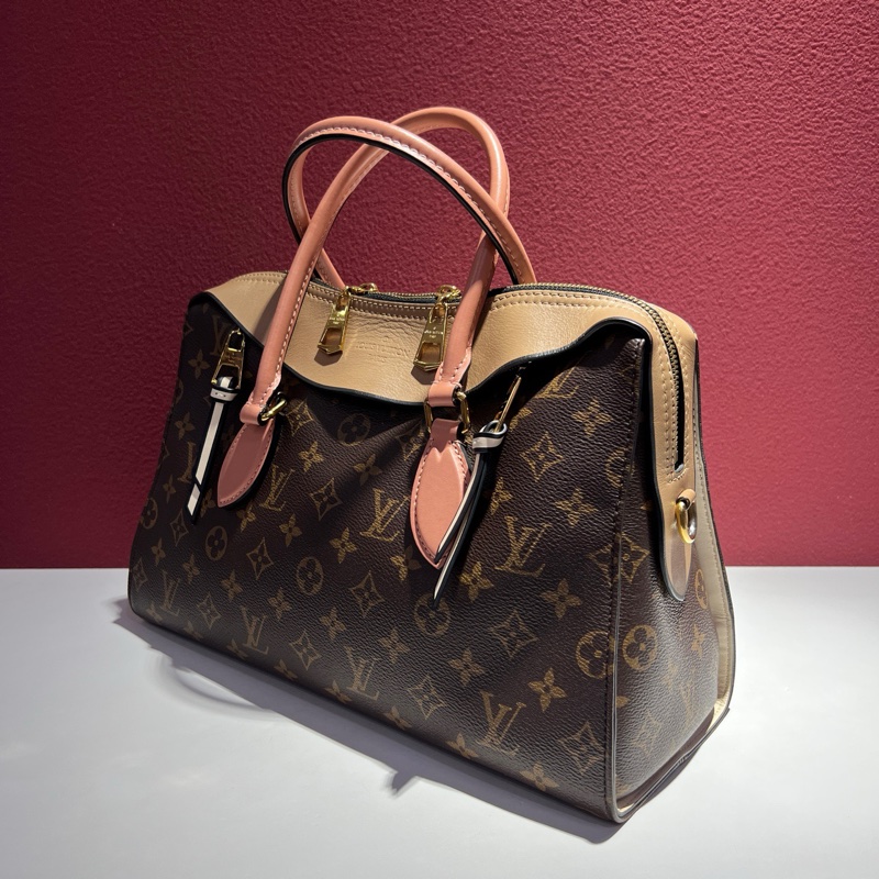 路易威登/Louis Vuitton Tuileries Besace系列 經典老花拼杏色 傳奇手提包 無肩帶 尺寸：34.5*14*22 cm 。-2