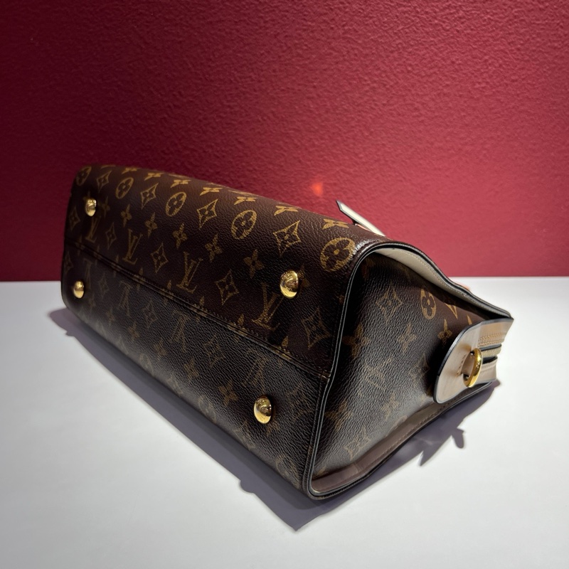 路易威登/Louis Vuitton Tuileries Besace系列 經典老花拼杏色 傳奇手提包 無肩帶 尺寸：34.5*14*22 cm 。-6