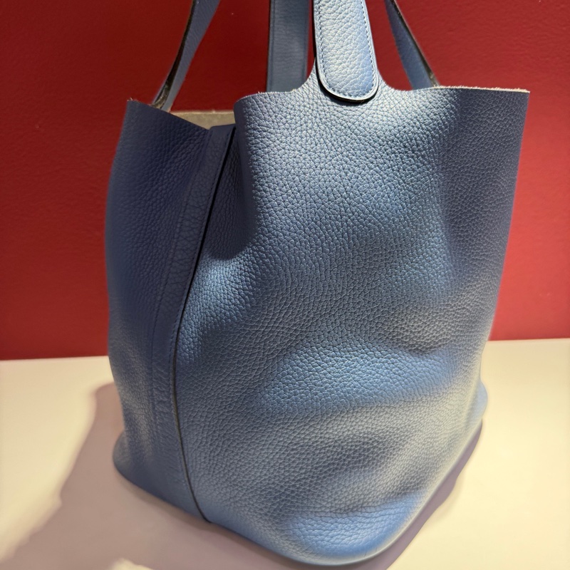 Hermes 菜籃子  togo皮 X刻 明藍色 尺寸26x21x26cm-2