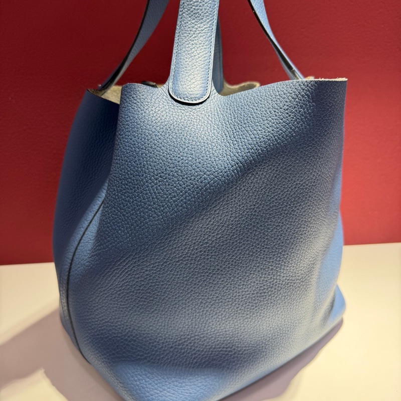 Hermes 菜籃子  togo皮 X刻 明藍色 尺寸26x21x26cm-4