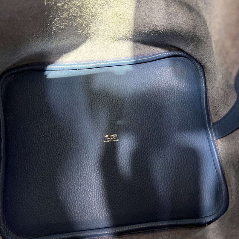 Hermes 菜籃子  togo皮 X刻 明藍色 尺寸26x21x26cm-7