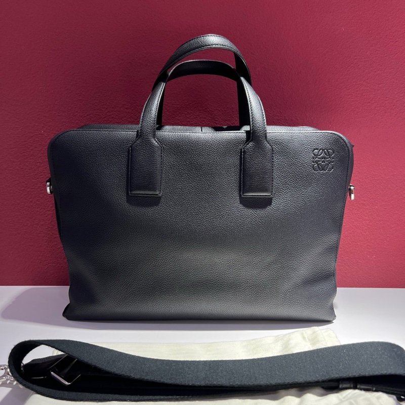 羅意威/Loewe Goya Business系列 黑色粒面小牛皮 手提包 公文包 尺寸:38.5*11*27.5 cm-0