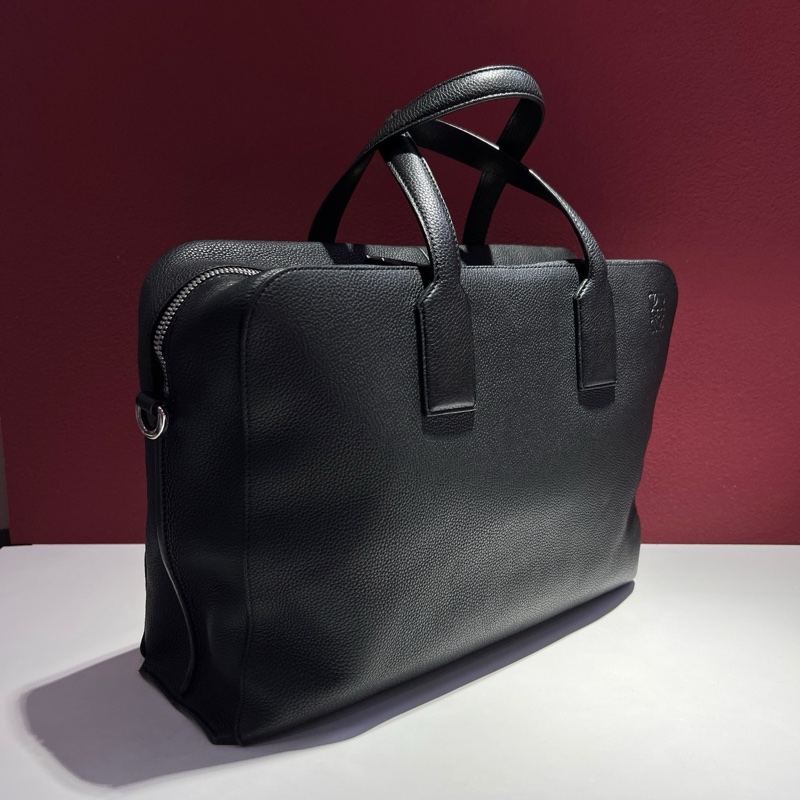 羅意威/Loewe Goya Business系列 黑色粒面小牛皮 手提包 公文包 尺寸:38.5*11*27.5 cm-1