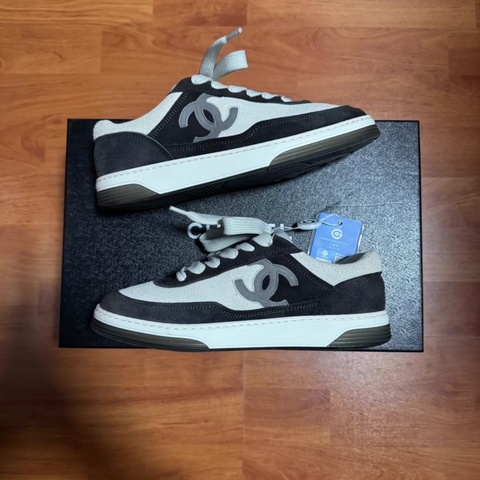 Chanel黑白熊貓香奈兒雙C徽標低幫板鞋 黑白色 35.5碼