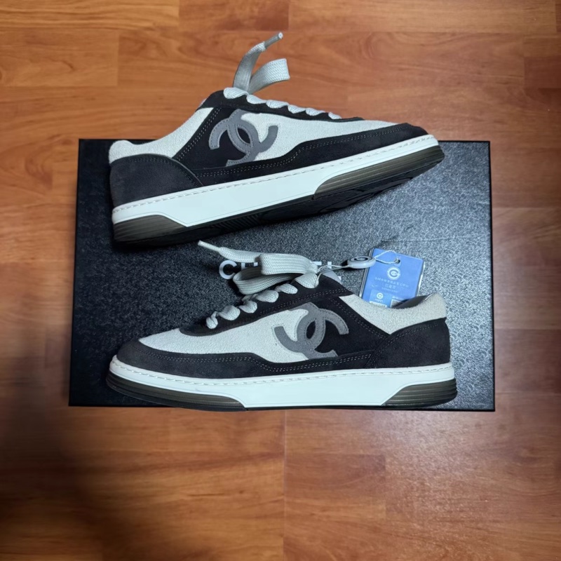 Chanel黑白熊貓香奈兒雙C徽標低幫板鞋 黑白色 35.5碼-0