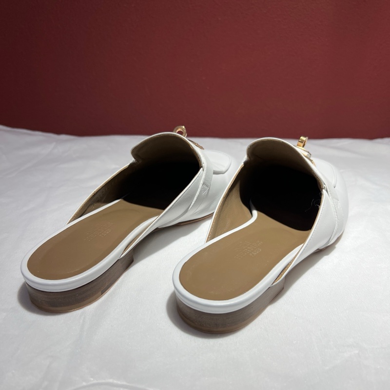 愛馬仕/Hermes 白色Oz穆勒鞋 37號 鞋長:25 cm 無附件-4