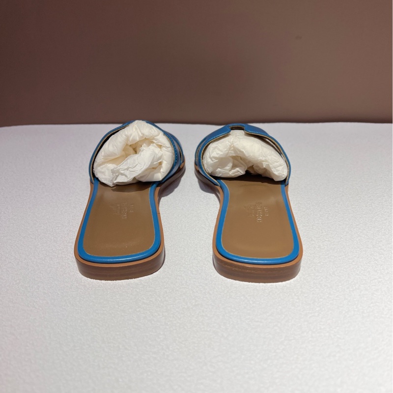 閒置新 未使用 Hermes 愛馬仕 藍色拖鞋36碼 附件 防塵袋-2