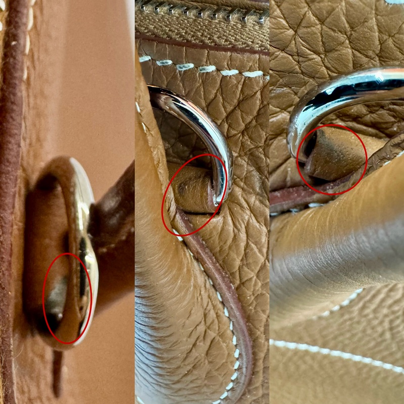 愛馬仕 HERMES  Bolide 35 金棕色 Clemence 牛皮銀扣 手提肩背包 □Q STAMP-7