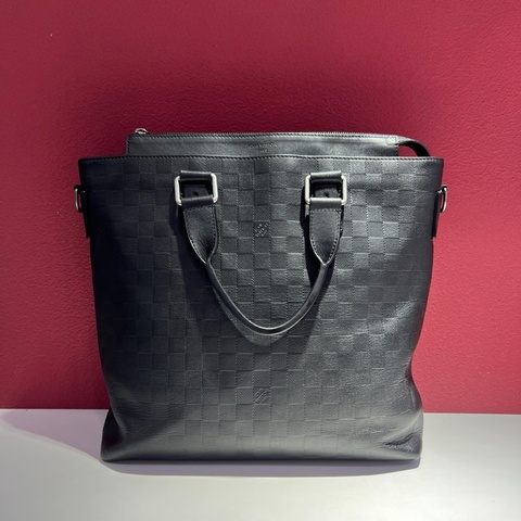 路易威登/Louis Vuitton 經典棋盤格黑色公文包 手提包無附件