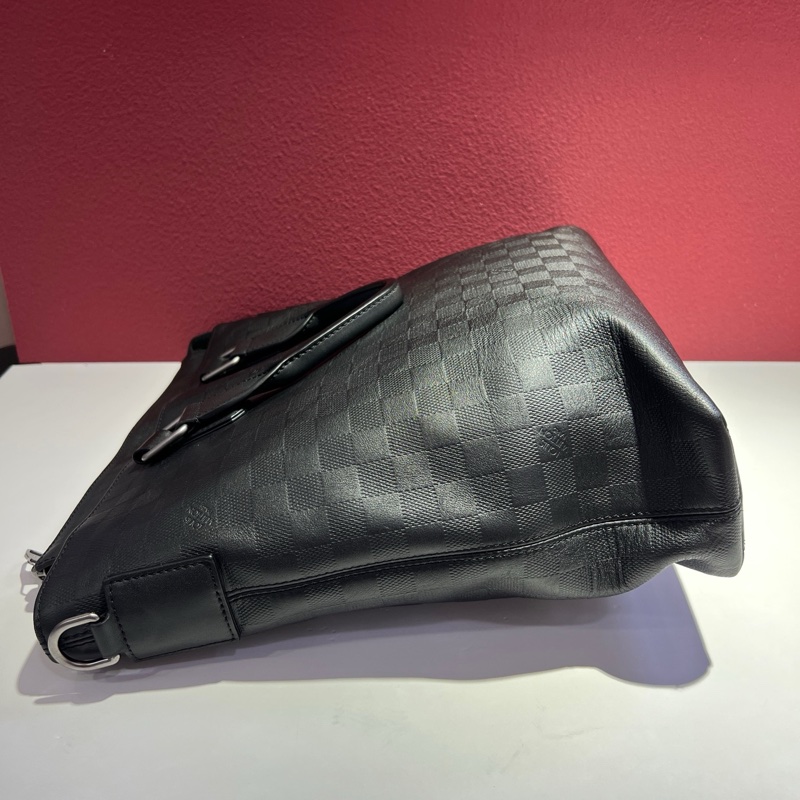 路易威登/Louis Vuitton 經典棋盤格黑色公文包 手提包無附件-10