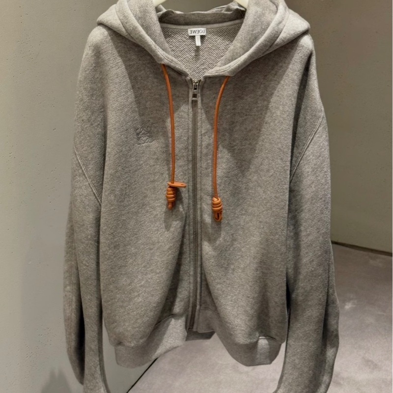 Loewe 皮革抽繩連帽外套 #xs-1