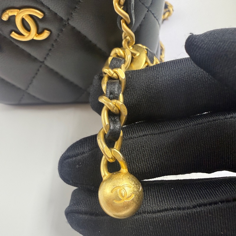 CHANEL香奈兒核桃金球小盒子黑色-2