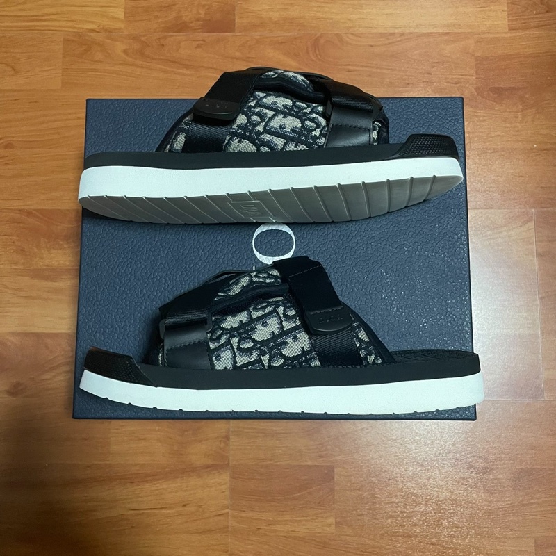 DIOR迪奧Alpha Oblique印花拖鞋 男款 黑色 40碼-0