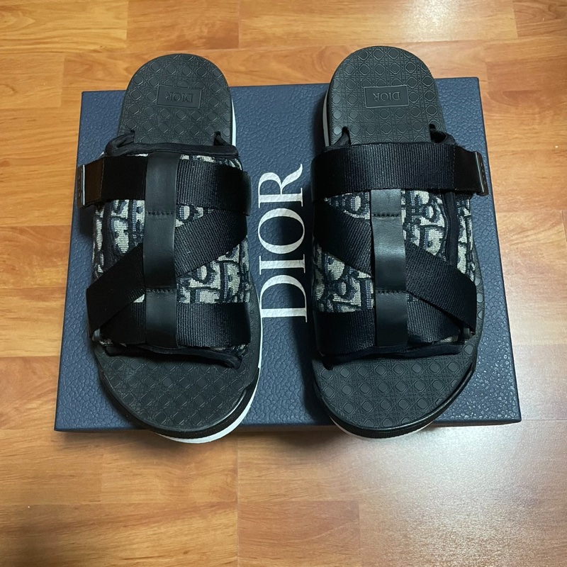 DIOR迪奧Alpha Oblique印花拖鞋 男款 黑色 40碼-2