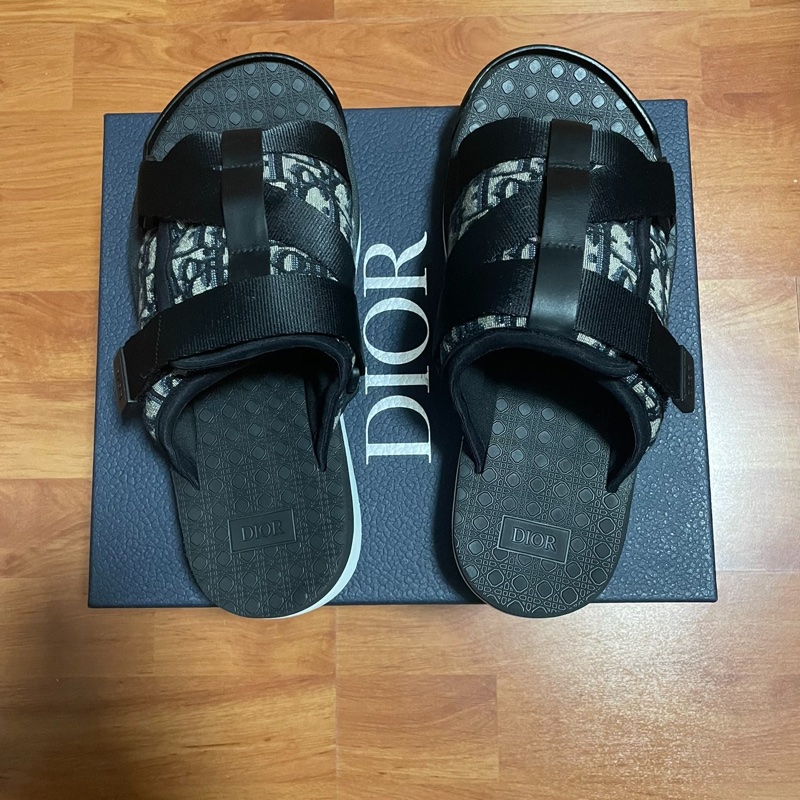 DIOR迪奧Alpha Oblique印花拖鞋 男款 黑色 40碼-3