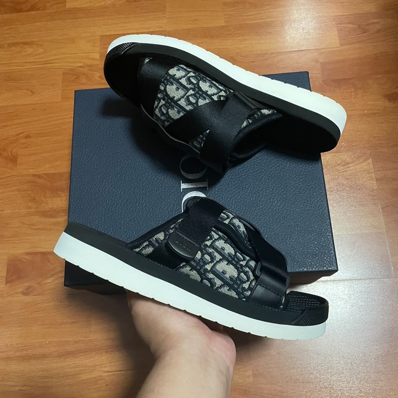 DIOR迪奧Alpha Oblique印花拖鞋 男款 黑色 40碼-6