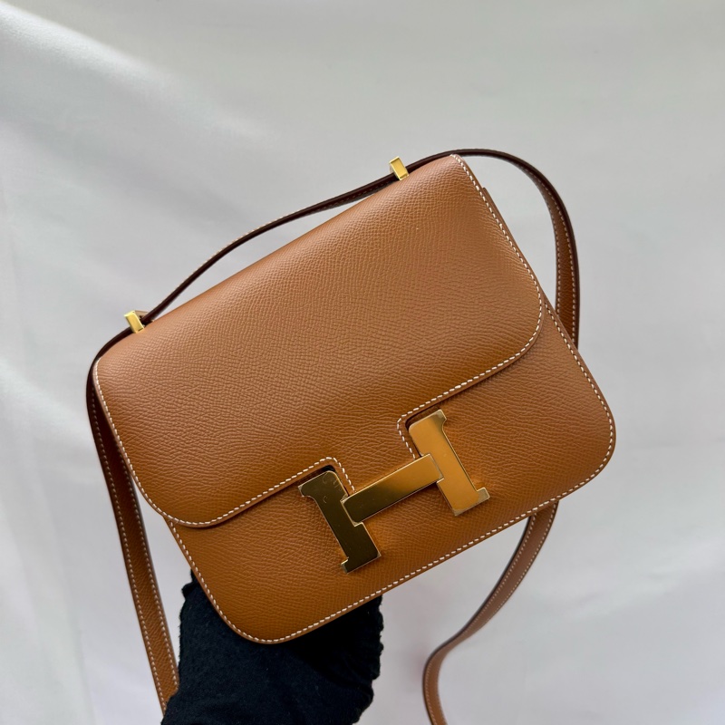 愛馬仕 HERMES  Constance 18 迷你款 Epsom 金棕色 金扣 D刻-0
