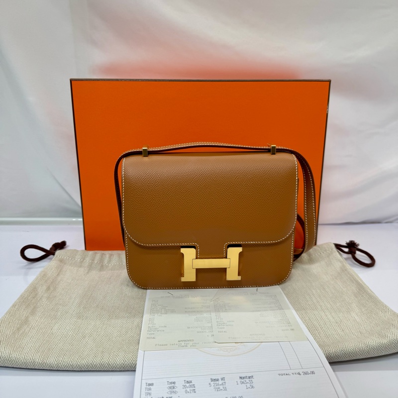 愛馬仕 HERMES  Constance 18 迷你款 Epsom 金棕色 金扣 D刻-2