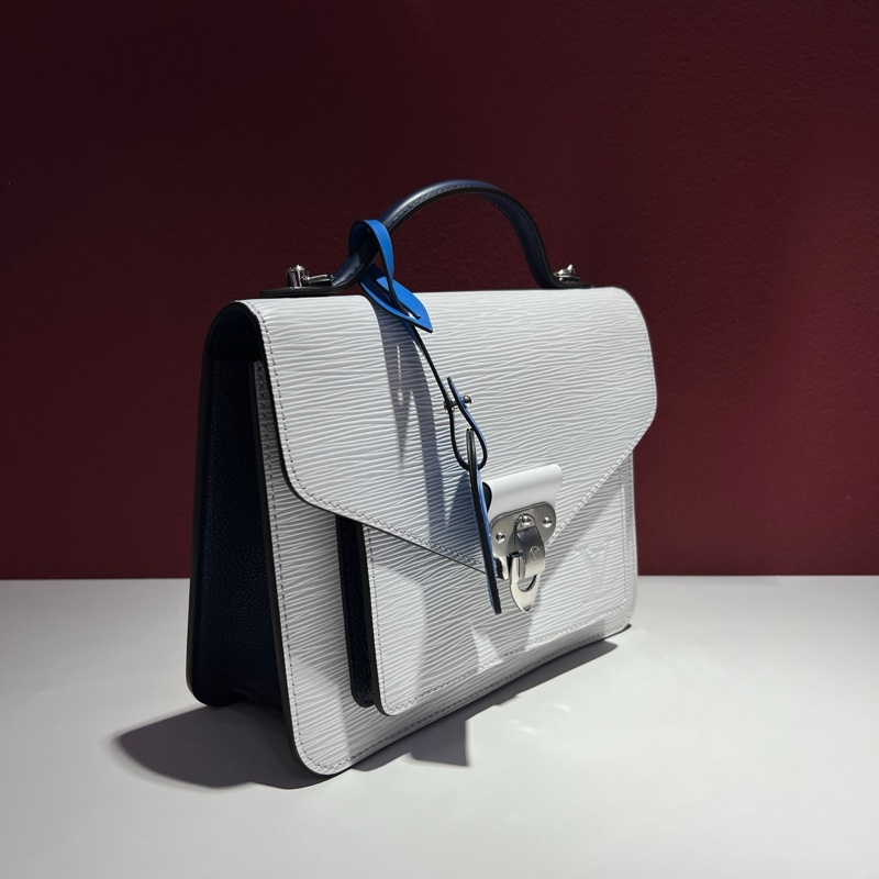 路易威登/Louis Vuitton  Neo Monceau 白色水波紋郵差包 長：25 cm 寬：8 cm 高：16 cm 。-1